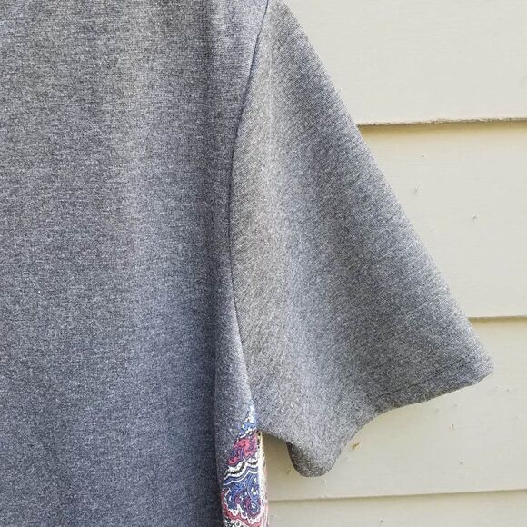 THML Gray Knit Medallion Print Mix it Up Midi Dress size Large - Picture 8 of 9